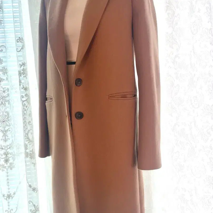[BUNJANG] Zara Camel Wool Long Coat Jacket (XS) / Zara 자라 카멜 여성 모직 롱 코트 봄가을 자켓