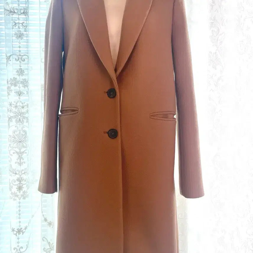 [BUNJANG] Zara Camel Wool Long Coat Jacket (XS) / Zara 자라 카멜 여성 모직 롱 코트 봄가을 자켓