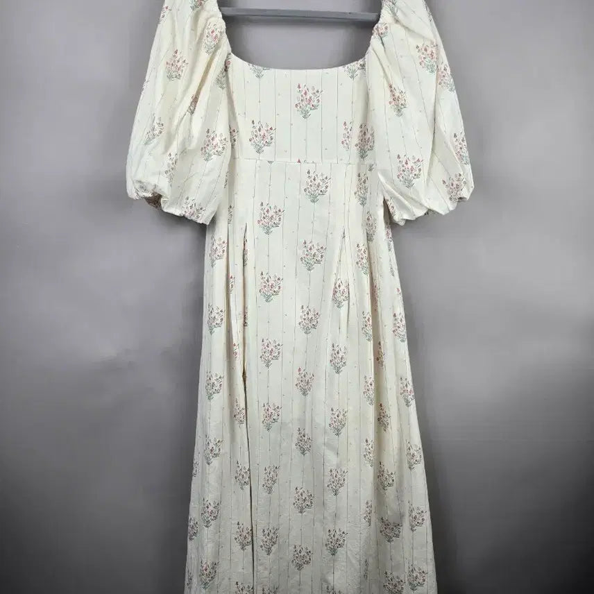 [BUNJANG] DACOME F Linen Blend Puff Sleeve Long Dress / [무료배송]DACOME 여성 F 린넨 느낌 스판 퍼프 소매 롱 원피스