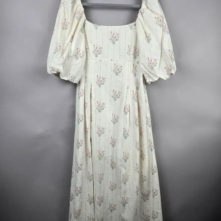 [BUNJANG] DACOME F Linen Blend Puff Sleeve Long Dress / [무료배송]DACOME 여성 F 린넨 느낌 스판 퍼프 소매 롱 원피스