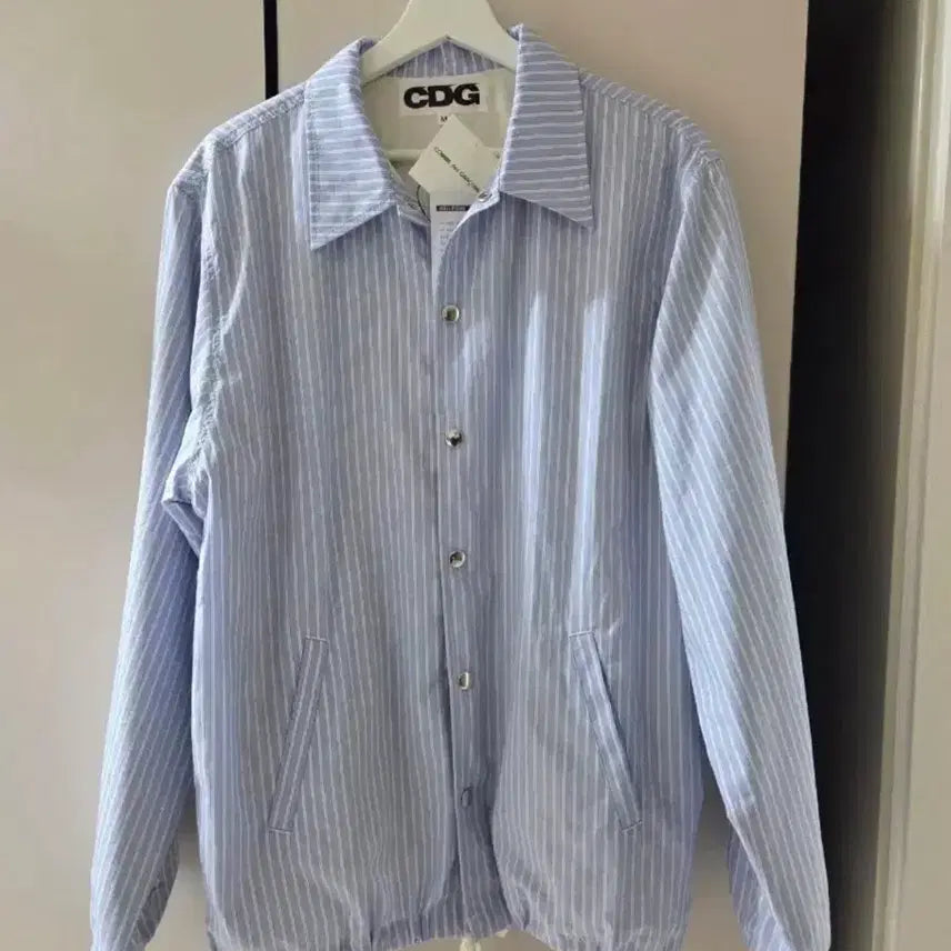 [BUNJANG] Comme des Garcons Stripe Coach Shirt Jacket M / 꼼데가르송 스트라이프 코치 셔츠 자켓 M
