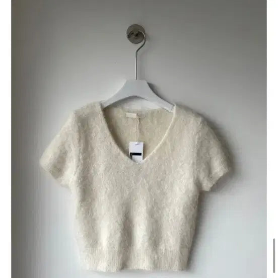 [BUNJANG] Lis Angora Short Sleeve Knit Ivory / 리스 앙고라 반팔니트 아이보리