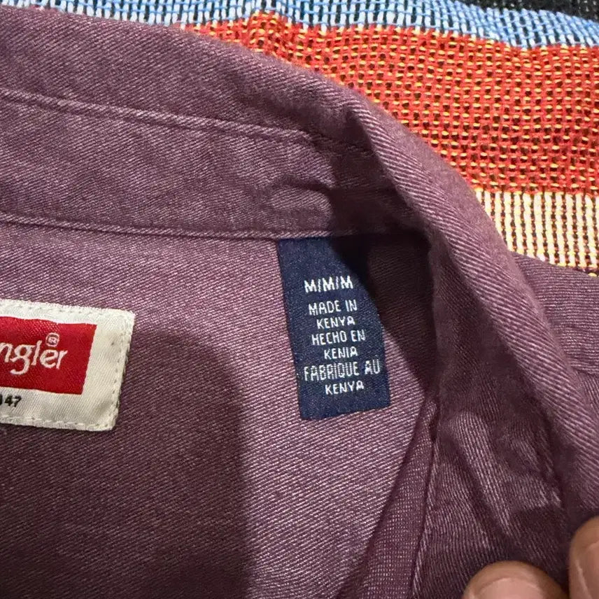 [BUNJANG] Wrangler Work Shirt Burgundy / 100) 랭글러 워크셔츠 버건디