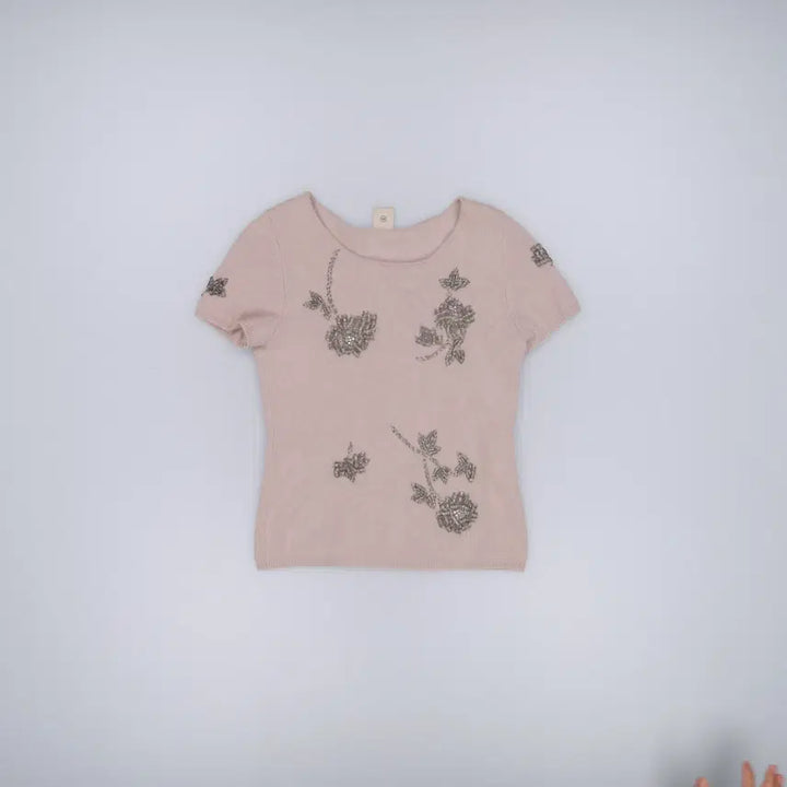 [SOLD OUT] 44정도 빈티지 여성 앙고라 반팔니트 0303H1