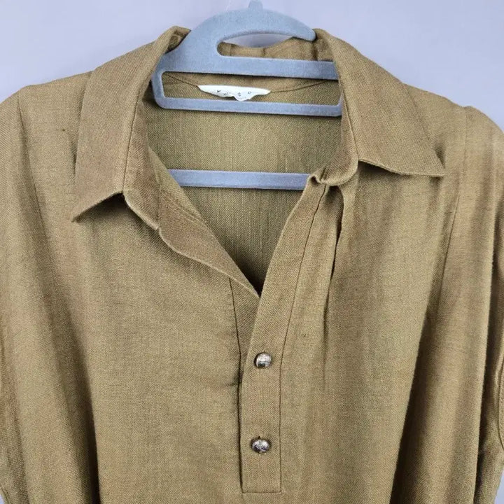 [BUNJANG] Kate F Linen Belted Mini Shirt Dress / [무료배송]케이트 F 린넨 느낌 벨트 셔츠 미니 원피스
