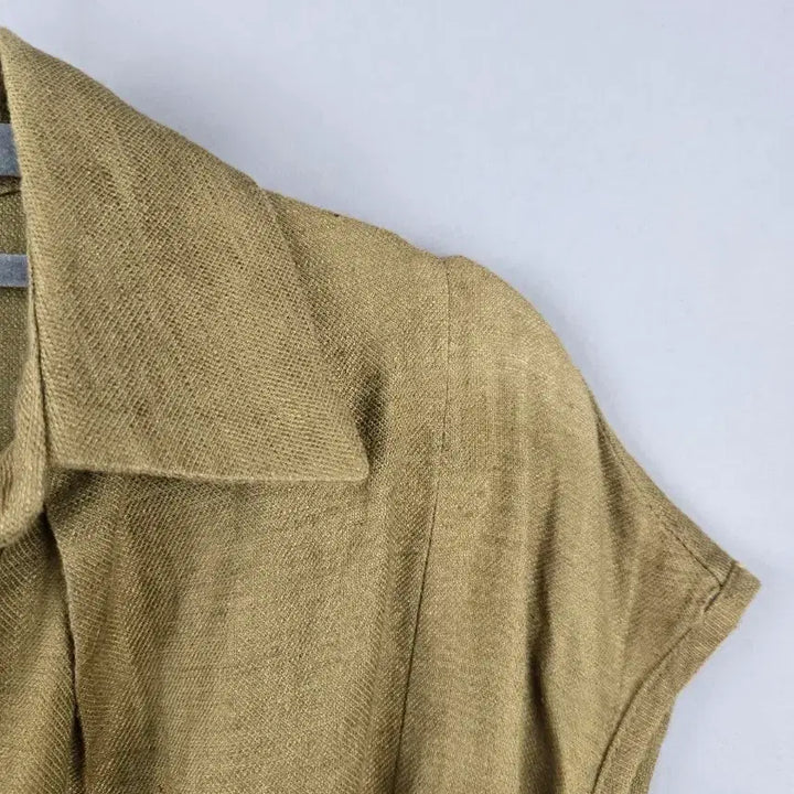 [BUNJANG] Kate F Linen Belted Mini Shirt Dress / [무료배송]케이트 F 린넨 느낌 벨트 셔츠 미니 원피스