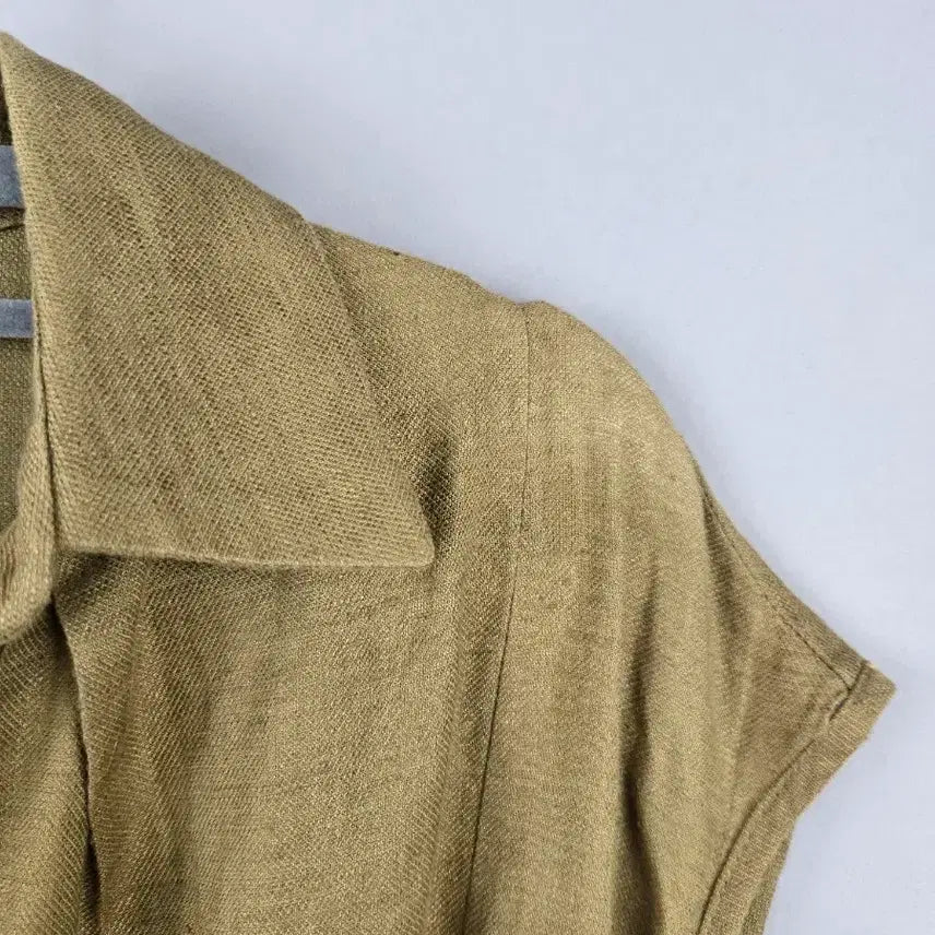 [BUNJANG] Kate F Linen Belted Mini Shirt Dress / [무료배송]케이트 F 린넨 느낌 벨트 셔츠 미니 원피스