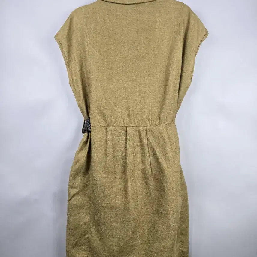 [BUNJANG] Kate F Linen Belted Mini Shirt Dress / [무료배송]케이트 F 린넨 느낌 벨트 셔츠 미니 원피스