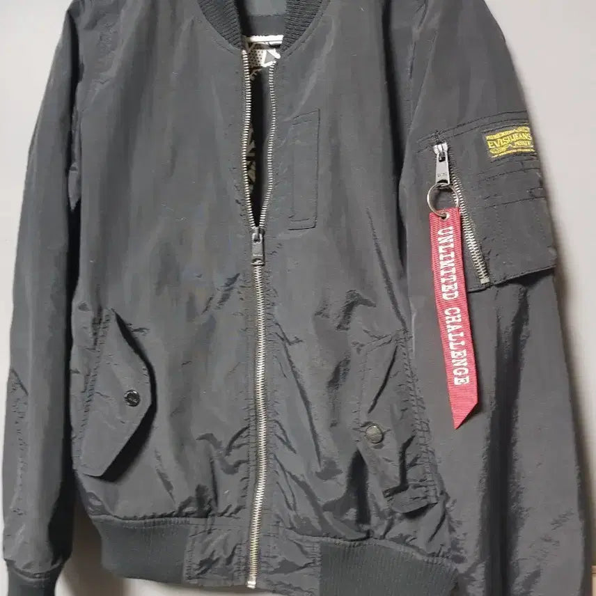 [BUNJANG] EVISU Black Bomber Jacket / EVISU 블랙 봄버 자켓