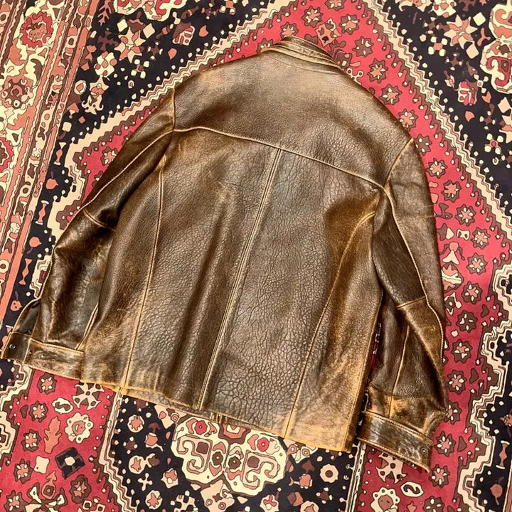 [BUNJANG] Vintage Leather Jacket / 690/( XL-2XL ) 가죽자켓 레더자켓 워크웨어 아메카지 바이커자켓