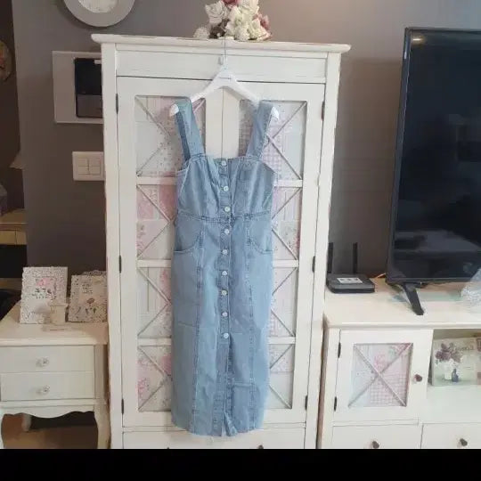 [BUNJANG] ZARA Denim Long Overall Dress (Size 55) / 자라 데님 멜빵 롱원피스 데님원피스/55
