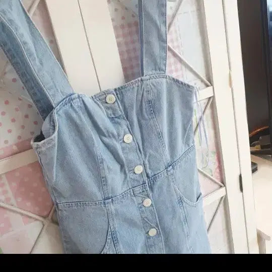 [BUNJANG] ZARA Denim Long Overall Dress (Size 55) / 자라 데님 멜빵 롱원피스 데님원피스/55