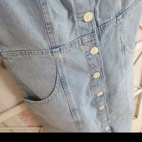 [BUNJANG] ZARA Denim Long Overall Dress (Size 55) / 자라 데님 멜빵 롱원피스 데님원피스/55