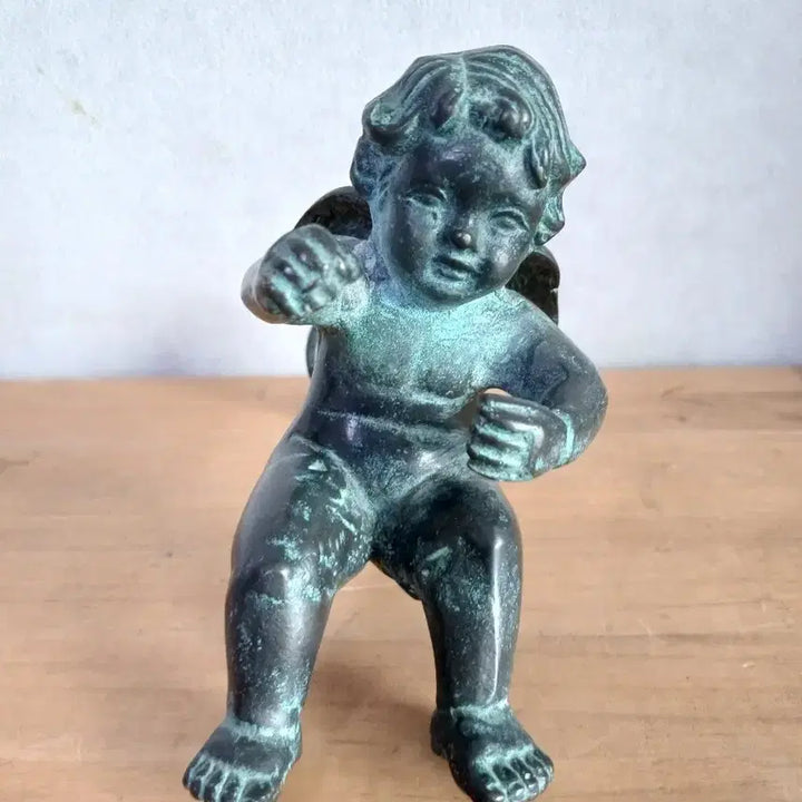 [BUNJANG] Vintage Bronze Baby Angel Wall Hanging / 빈티지 청동 아기 천사