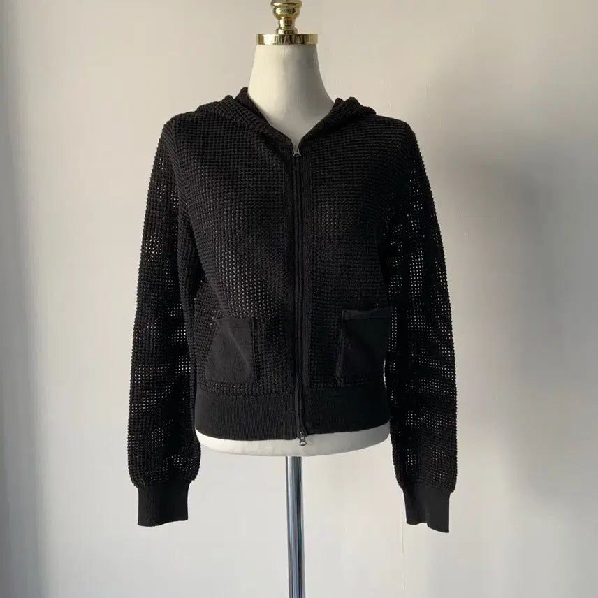 [BUNJANG] 55 Essential Antwerp Black Hooded Knit / 55 에센셜 앤트워프 블랙 후드 니트
