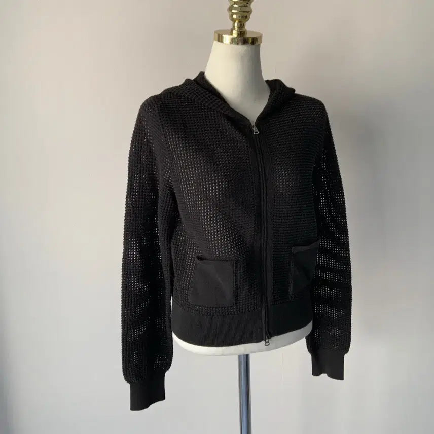 [BUNJANG] 55 Essential Antwerp Black Hooded Knit / 55 에센셜 앤트워프 블랙 후드 니트
