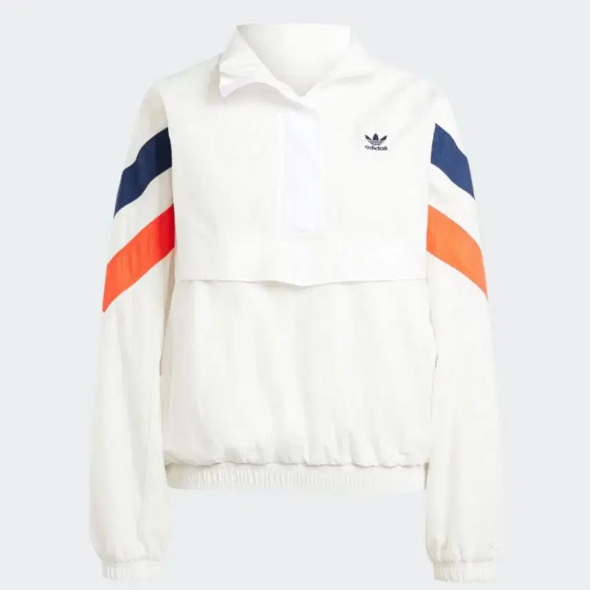 [BUNJANG] Adidas Cloud Anorak Half-Zip Jacket White IS2320 / 아디다스 바람막이 아노락 반집업 클라우드 자켓 화이트 IS2320