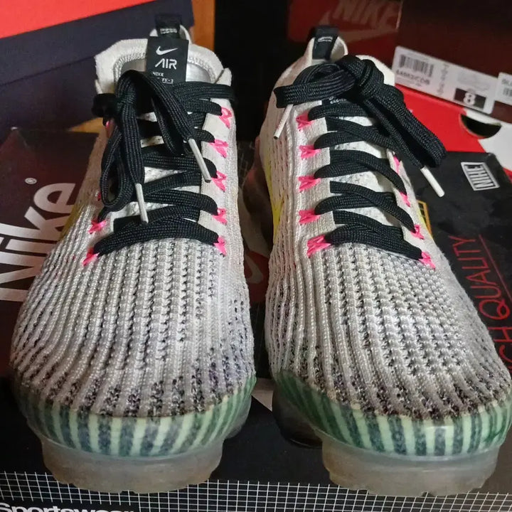[BUNJANG] Nike Vapormax Flyknit 3 White Yellow Sneakers / 나이키 베이퍼맥스 플라이니트3 화이트옐로우