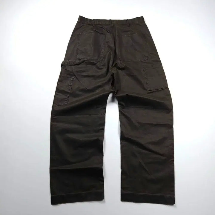 [BUNJANG] Lafarge Store Loose Fit Coated Carpenter Work Pants Brown (M) / 라퍼지스토어 루즈핏 코팅 카펜터 워크 팬츠 브라운 (M)