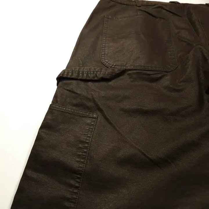 [BUNJANG] Lafarge Store Loose Fit Coated Carpenter Work Pants Brown (M) / 라퍼지스토어 루즈핏 코팅 카펜터 워크 팬츠 브라운 (M)