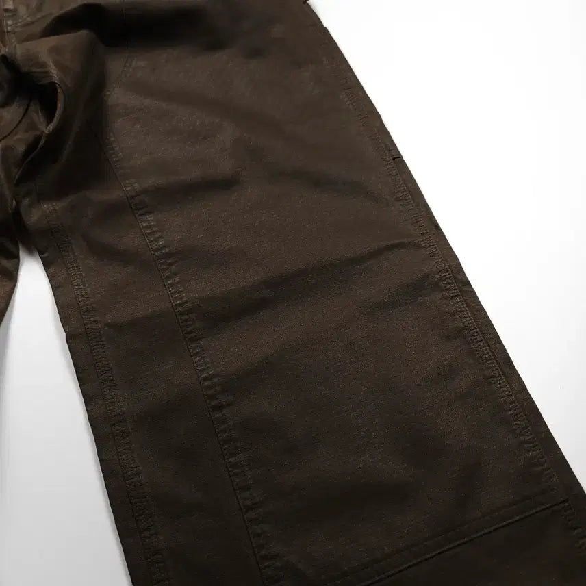 [BUNJANG] Lafarge Store Loose Fit Coated Carpenter Work Pants Brown (M) / 라퍼지스토어 루즈핏 코팅 카펜터 워크 팬츠 브라운 (M)