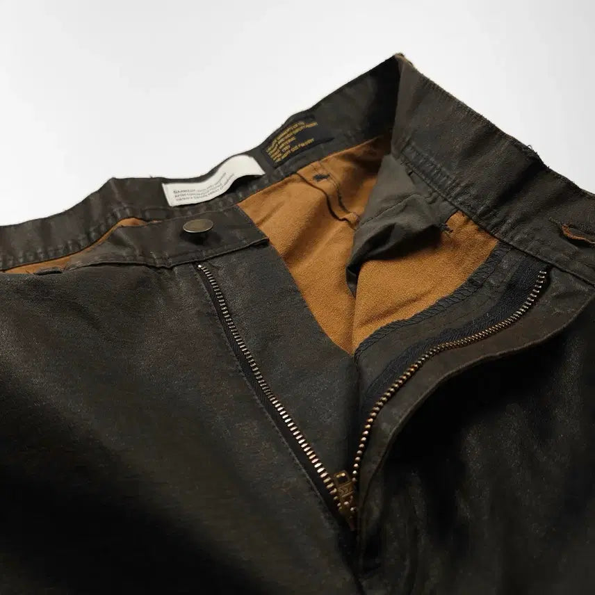 [BUNJANG] Lafarge Store Loose Fit Coated Carpenter Work Pants Brown (M) / 라퍼지스토어 루즈핏 코팅 카펜터 워크 팬츠 브라운 (M)