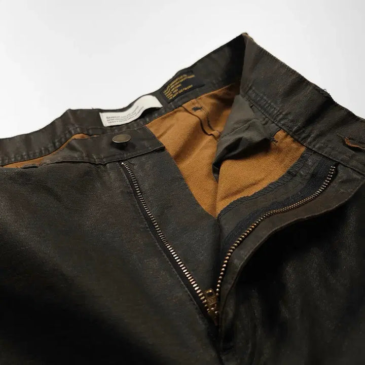 [BUNJANG] Lafarge Store Loose Fit Coated Carpenter Work Pants Brown (M) / 라퍼지스토어 루즈핏 코팅 카펜터 워크 팬츠 브라운 (M)