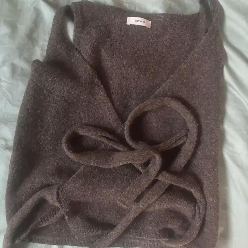 [BUNJANG] Lamelei Baby Alpaca Wrap Bustier Brown / 라메레이 베이비 알파카 랩 뷔스티에 브리운
