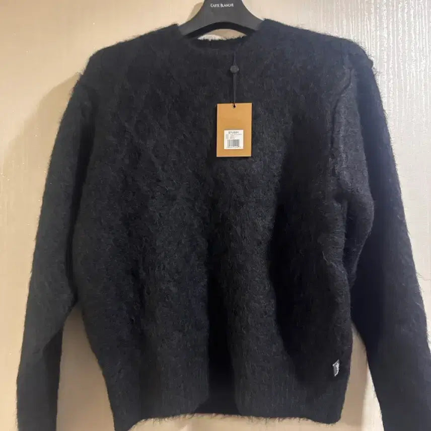 [BUNJANG] Stussy Fuzzy Lattice Crew Sweater Black / 스투시 퍼지 래티스 크루 스웨터 블랙