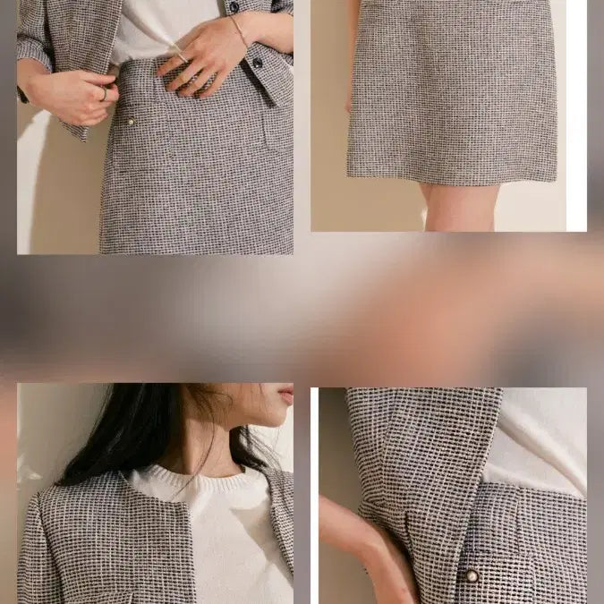 [BUNJANG] Blanchet Lizzie Tweed Jacket &amp; Skirt Set - Size S / 블랑쇼 리지 트위드 자켓 스커트 셋업 s