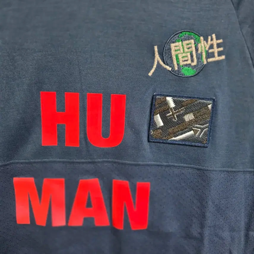 [BUNJANG] Adidas x Pharrell Williams Human Race Embroidered T-shirt Navy / (희귀) 아디다스 파렐 휴먼레이스 자수 티셔츠 네이비 95사이즈