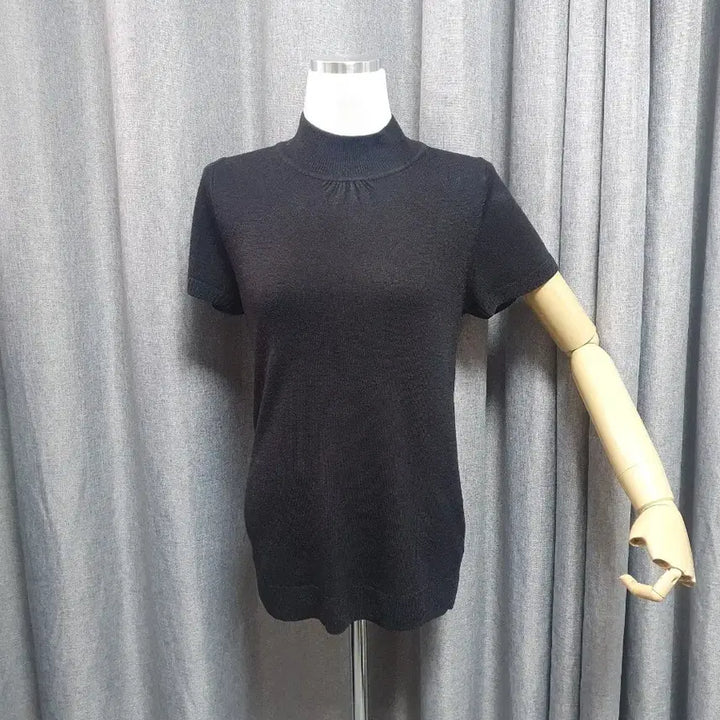 [BUNJANG] Black Mock Neck Knit Sweater / 블랙 반목 니트