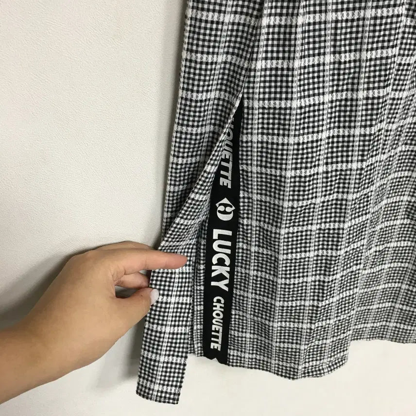 [BUNJANG] Lucky Chouette Seersucker Asymmetric Midi Skirt / 23 럭키슈에뜨 시어서커 밴딩 언발 스커트 38