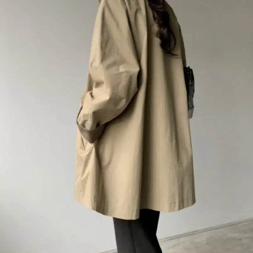 [BUNJANG] Trench Cotton Parka Coat / 트렌치 코튼 야상 심플 바바리 코트