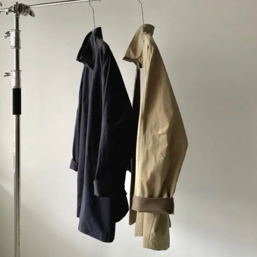 [BUNJANG] Trench Cotton Parka Coat / 트렌치 코튼 야상 심플 바바리 코트