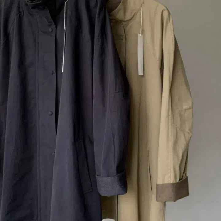 [BUNJANG] Trench Cotton Parka Coat / 트렌치 코튼 야상 심플 바바리 코트