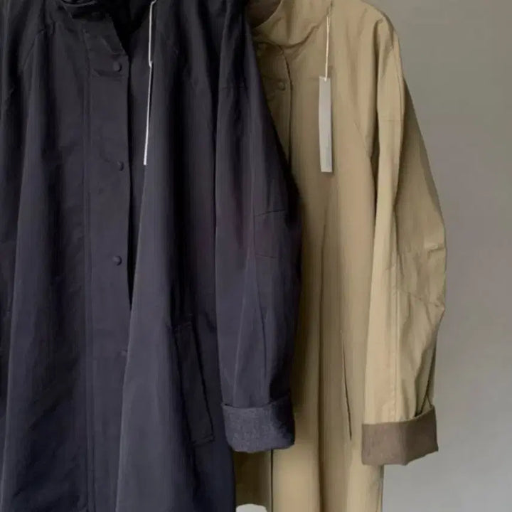 [BUNJANG] Trench Cotton Parka Coat / 트렌치 코튼 야상 심플 바바리 코트