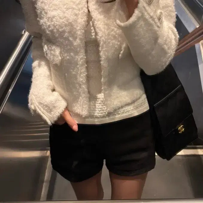 [BUNJANG] Yoonseul Shop Tweed Cardigan Jacket / 윤슬샵 트위드 가디건 Tweed cardigan jacket (pearl