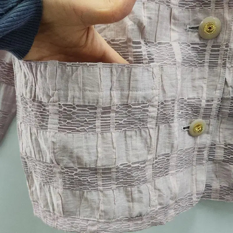[BUNJANG] Vintage Mesh Stripe Jacket / [JAPAN MADE] 빈티지 페미닌 메쉬스트라이프 자켓