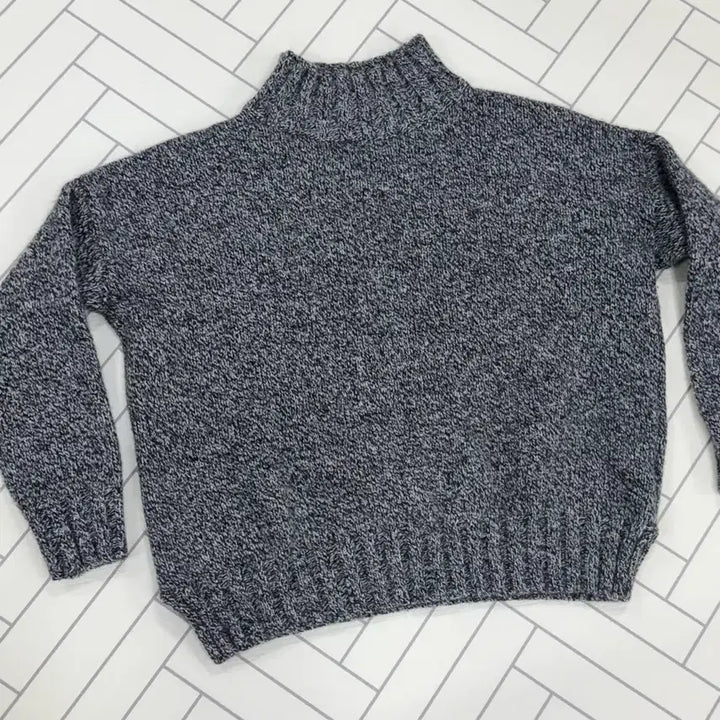 [BUNJANG] Free Gray Turtleneck Crop Knit Sweater / 여자 free 터틀넥  크롭 니트 스웨터
