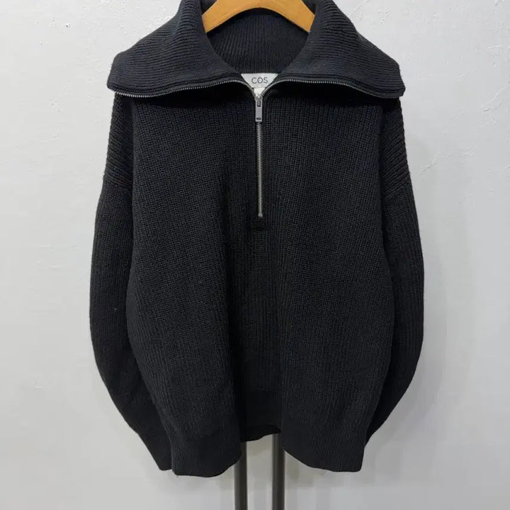 [BUNJANG] COS Oversized Black Half-Zip Knit Sweater / 정품) COS 코스 여성 오버핏 블랙 니트 반집업 니트 L