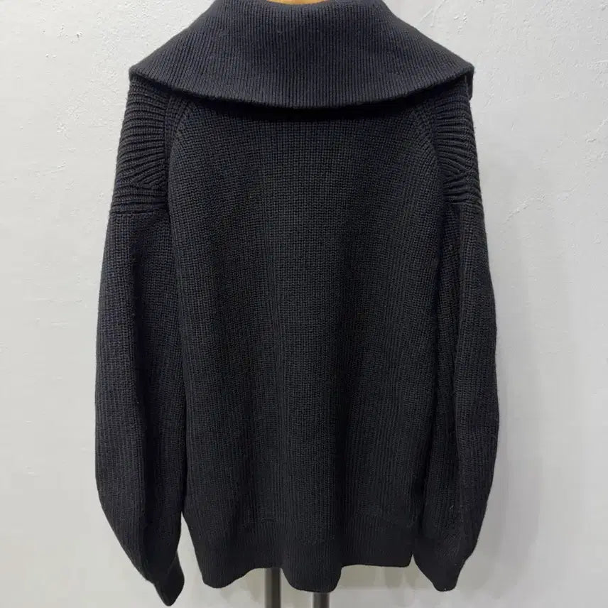 [BUNJANG] COS Oversized Black Half-Zip Knit Sweater / 정품) COS 코스 여성 오버핏 블랙 니트 반집업 니트 L