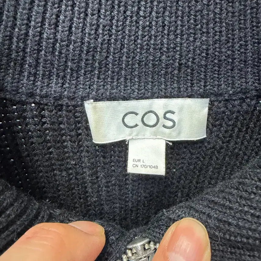 [BUNJANG] COS Oversized Black Half-Zip Knit Sweater / 정품) COS 코스 여성 오버핏 블랙 니트 반집업 니트 L