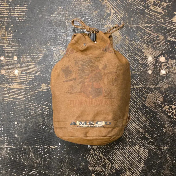 [BUNJANG] Ameeko Tomahawk Indian Printing Backpack / 아메코 토마호크 인디언 프린팅 브라운 백팩