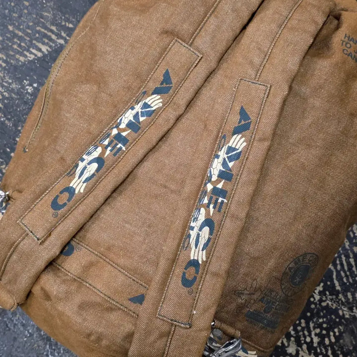 [BUNJANG] Ameeko Tomahawk Indian Printing Backpack / 아메코 토마호크 인디언 프린팅 브라운 백팩