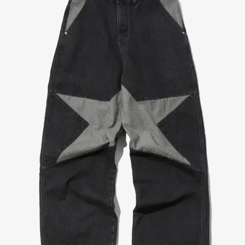 [BUNJANG] Compagno Star Wide Denim Pants Reverse Black M / 꼼파뇨 스타 와이드 데님 팬츠 리버스블랙 M