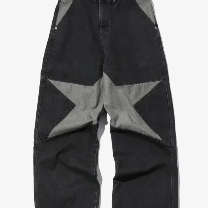 [BUNJANG] Compagno Star Wide Denim Pants Reverse Black M / 꼼파뇨 스타 와이드 데님 팬츠 리버스블랙 M