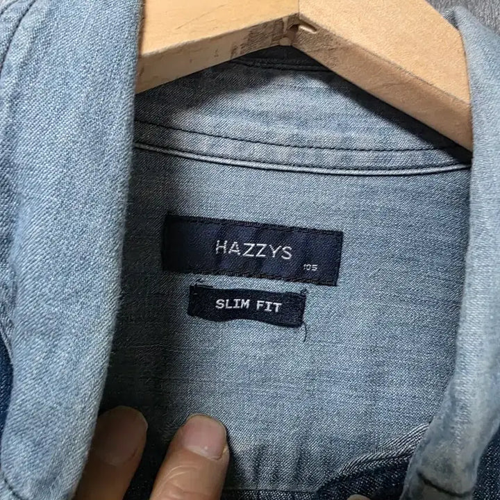 [BUNJANG] Hazzys Denim Slim Fit Shirt (Size 105) / 헤지스 데님 셔츠 남방  사이즈 105 슬림핏