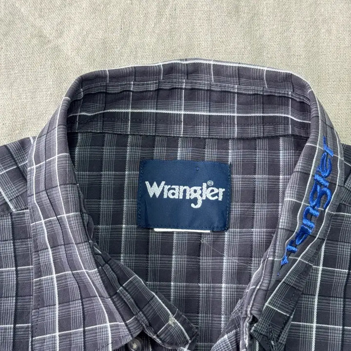 [BUNJANG] Wrangler Embroidered Western Check Shirt (Size 105) / 랭글러 자수 웨스턴 체크셔츠 105