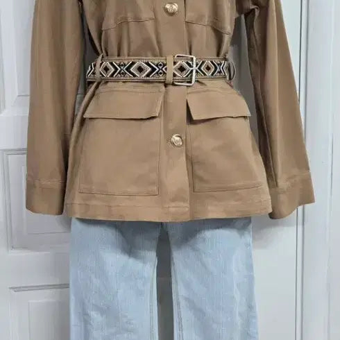 [BUNJANG] MAJE Safari Style Jacket / 마쥬  비즈 벨트자켓